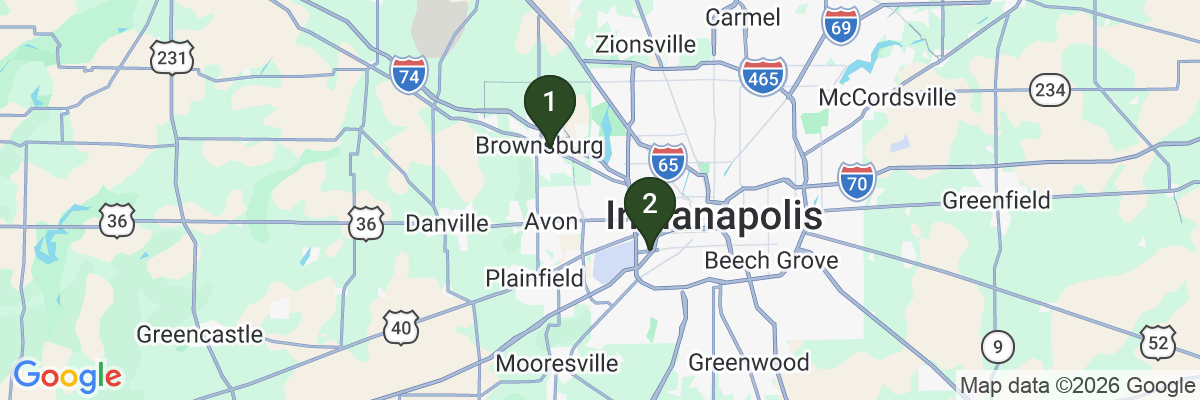 Map showing facility locations