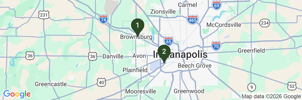 Map showing facility locations