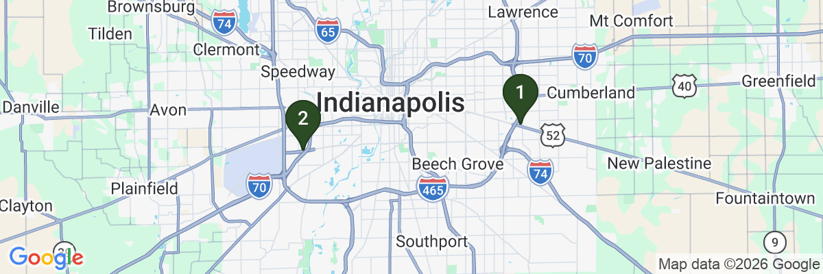Map showing facility locations