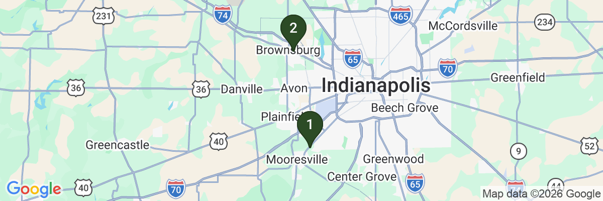 Map showing facility locations