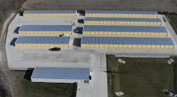 Aerial view of New Palestine Self Storage